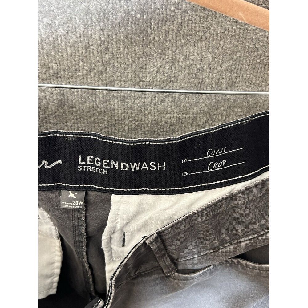 Eddie Bauer Gray Legend Wash Curvy Crop Pants Womens Size 20W Stretch‎ Pockets - Picture 4 of 11